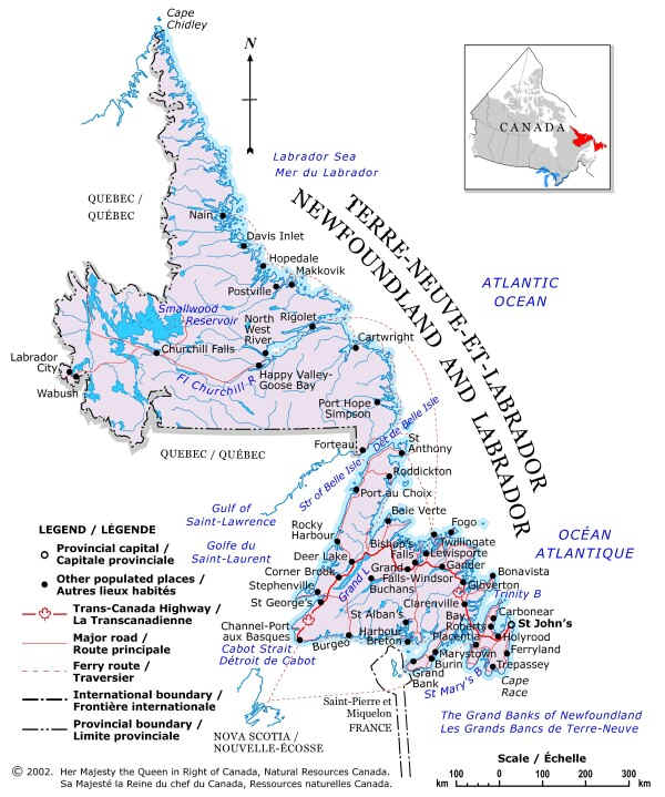 Map Newfoundland Labrador